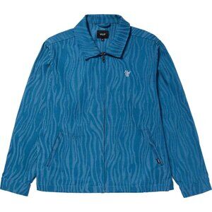 HUF Jaquard Tiger Work Jacket Oil Blue Size Small *Brand New*